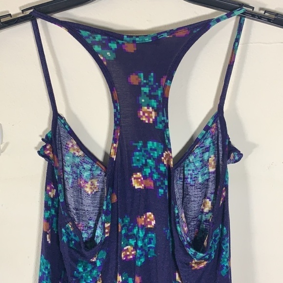 Lush Racer Back Tank With Ruffle, Blue Green Purple, Size Small - Picture 5 of 6